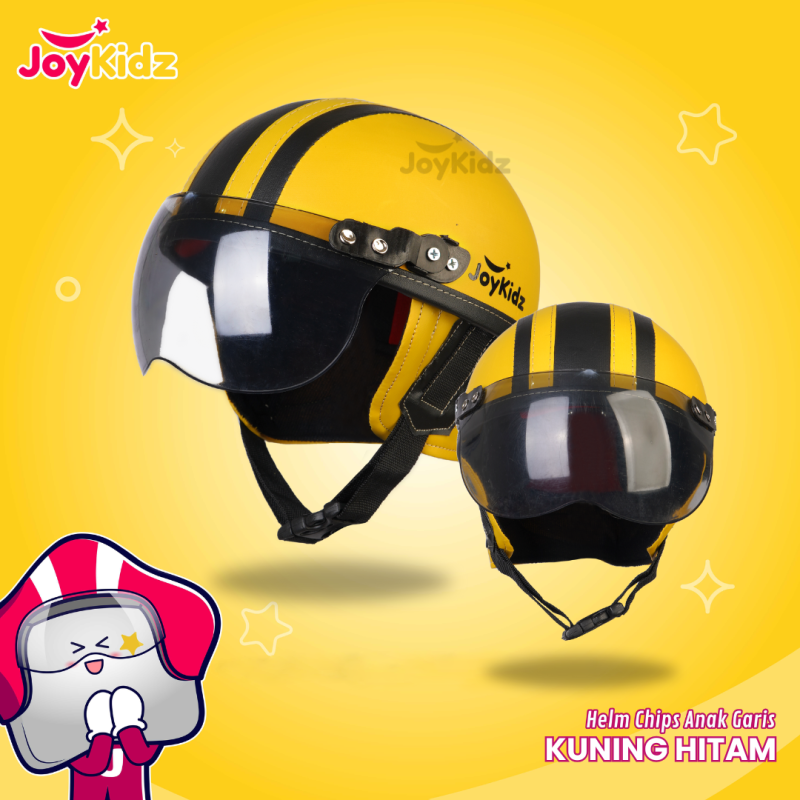 Helm Anak Polos Kuning Hitam Garis Usia 1-5 Tahun Helm Anak Polos Kuning Hitam Garis Usia 1-5 Tahun