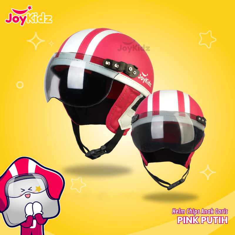 Helm Anak Polos Pink Putih Garis Usia 1-5 Tahun Helm Anak Polos Pink Putih Garis Usia 1-5 Tahun