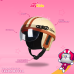 Helm Anak Polos Cream Mocca Garis Usia 1-5 Tahun