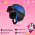 Helm Anak Bogo Polos Biru Hitam Usia 2-7 Tahun