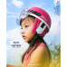 Helm Anak Polos Cream Mocca Garis Usia 1-5 Tahun